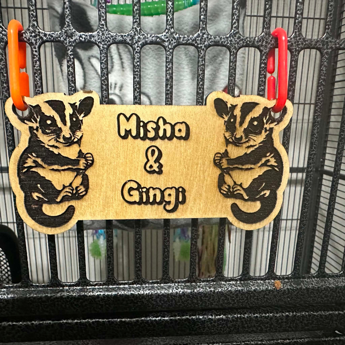 Sugar Glider Cage Name Plate