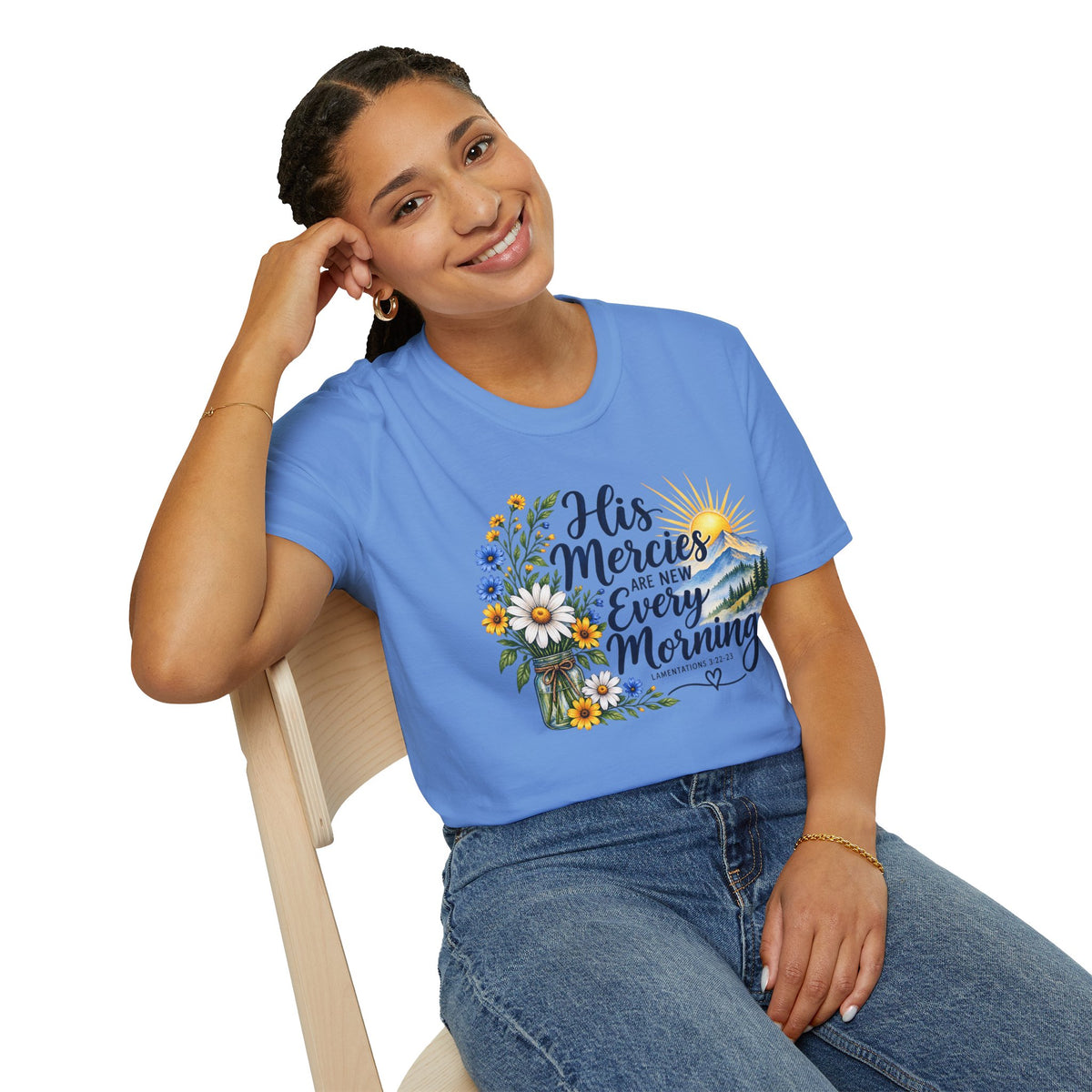 His Mercies Are New Christian T-Shirt | Lamentations 3:22-23