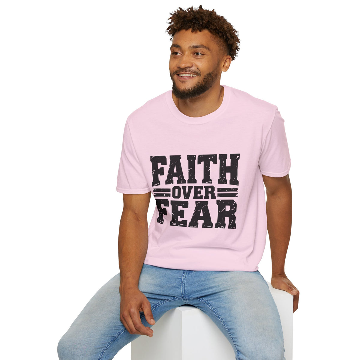 Faith Over Fear Men’s Christian T-Shirt – Inspirational Faith Tee