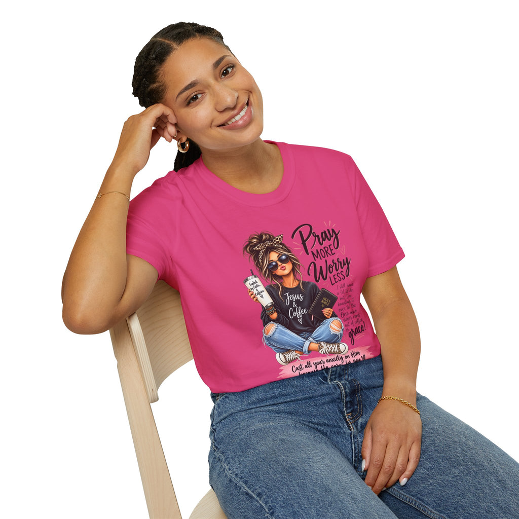 Pray More, Worry Less Christian T-Shirt