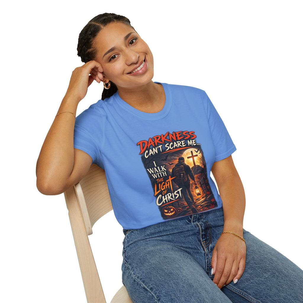 Darkness Can’t Scare Me – Light of Christ Christian Halloween T-Shirt