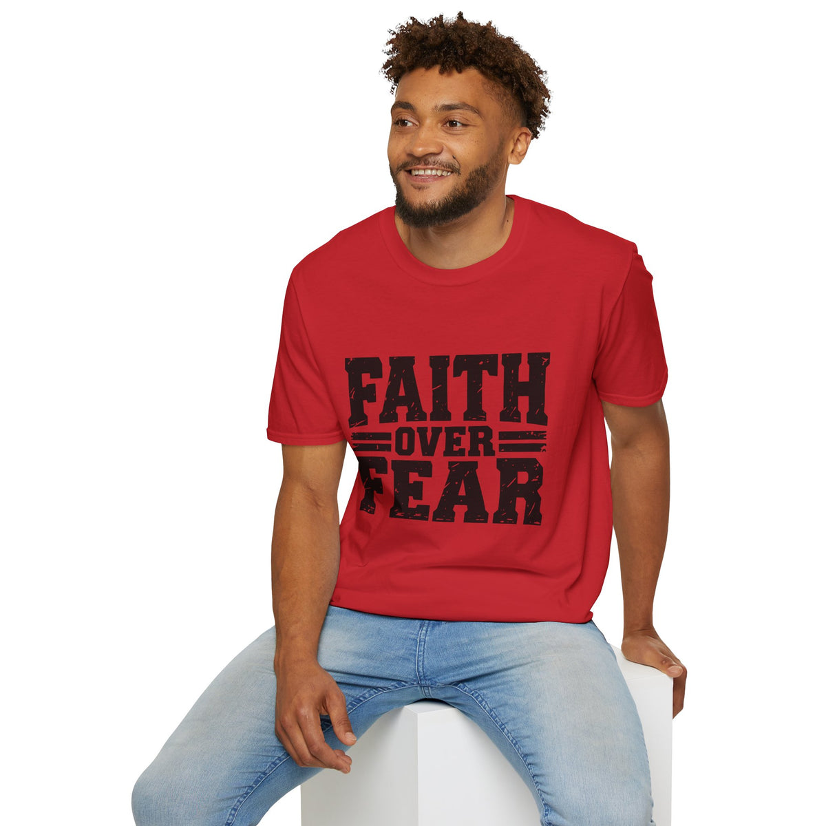 Faith Over Fear Men’s Christian T-Shirt – Inspirational Faith Tee