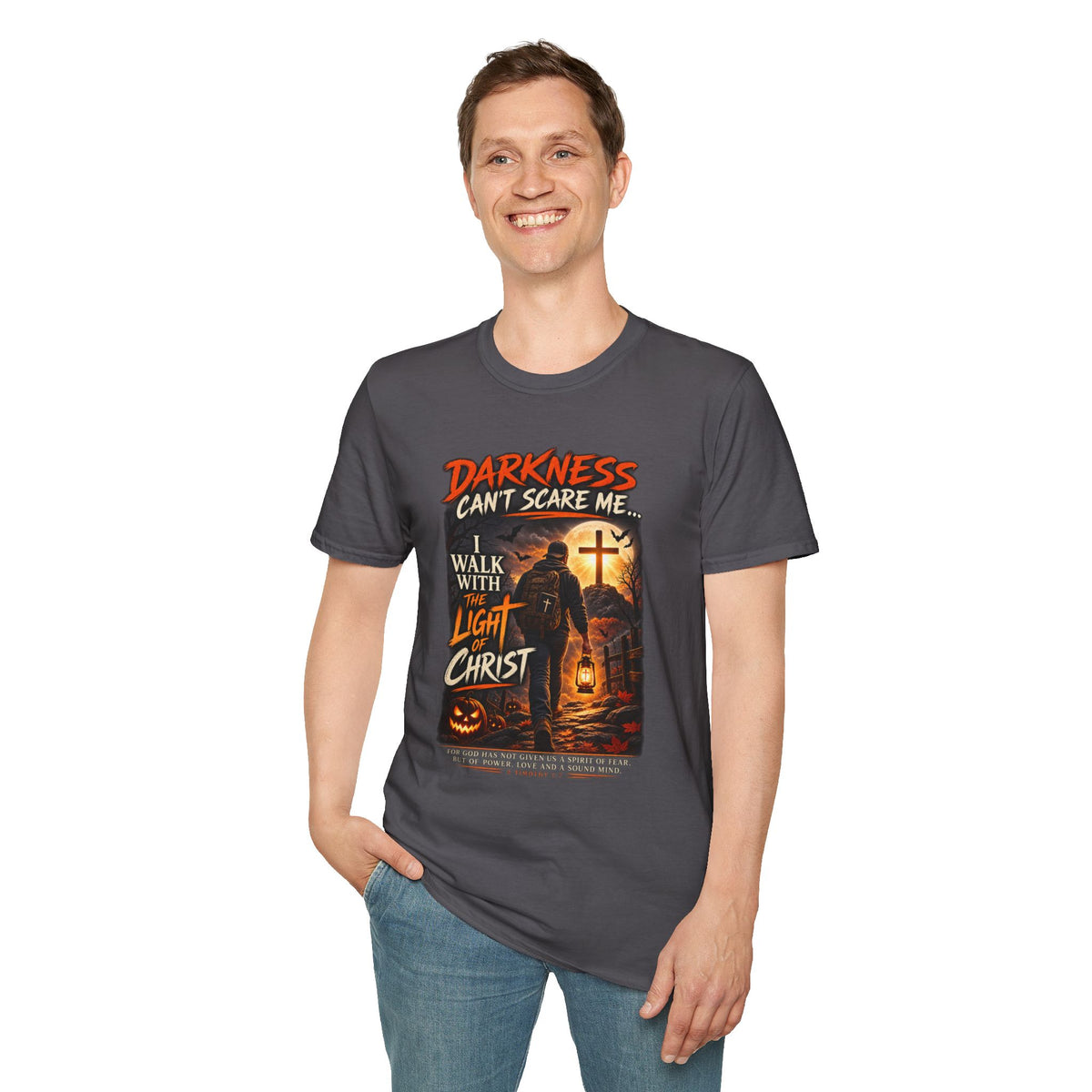 Darkness Can’t Scare Me – Light of Christ Christian Halloween T-Shirt