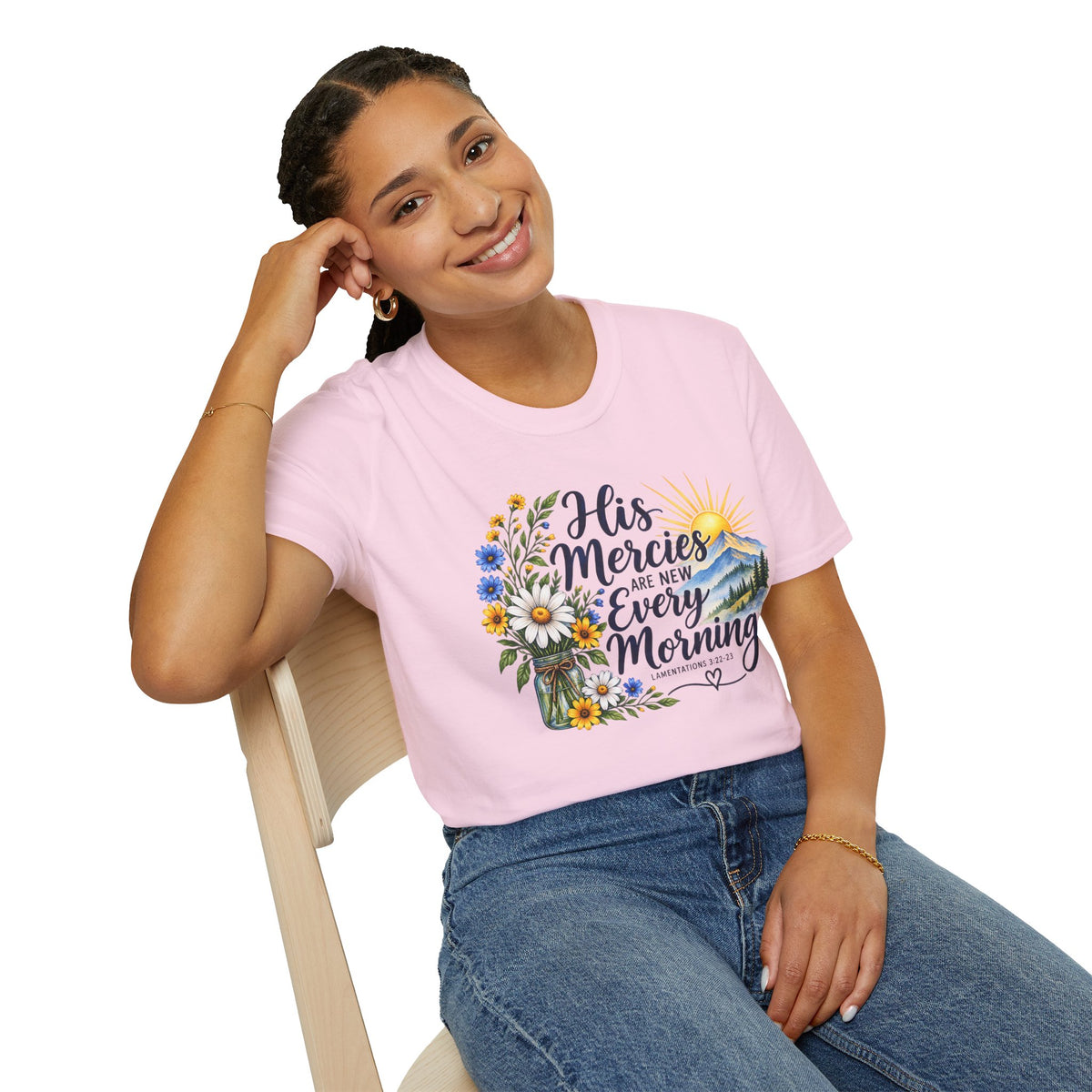His Mercies Are New Christian T-Shirt | Lamentations 3:22-23