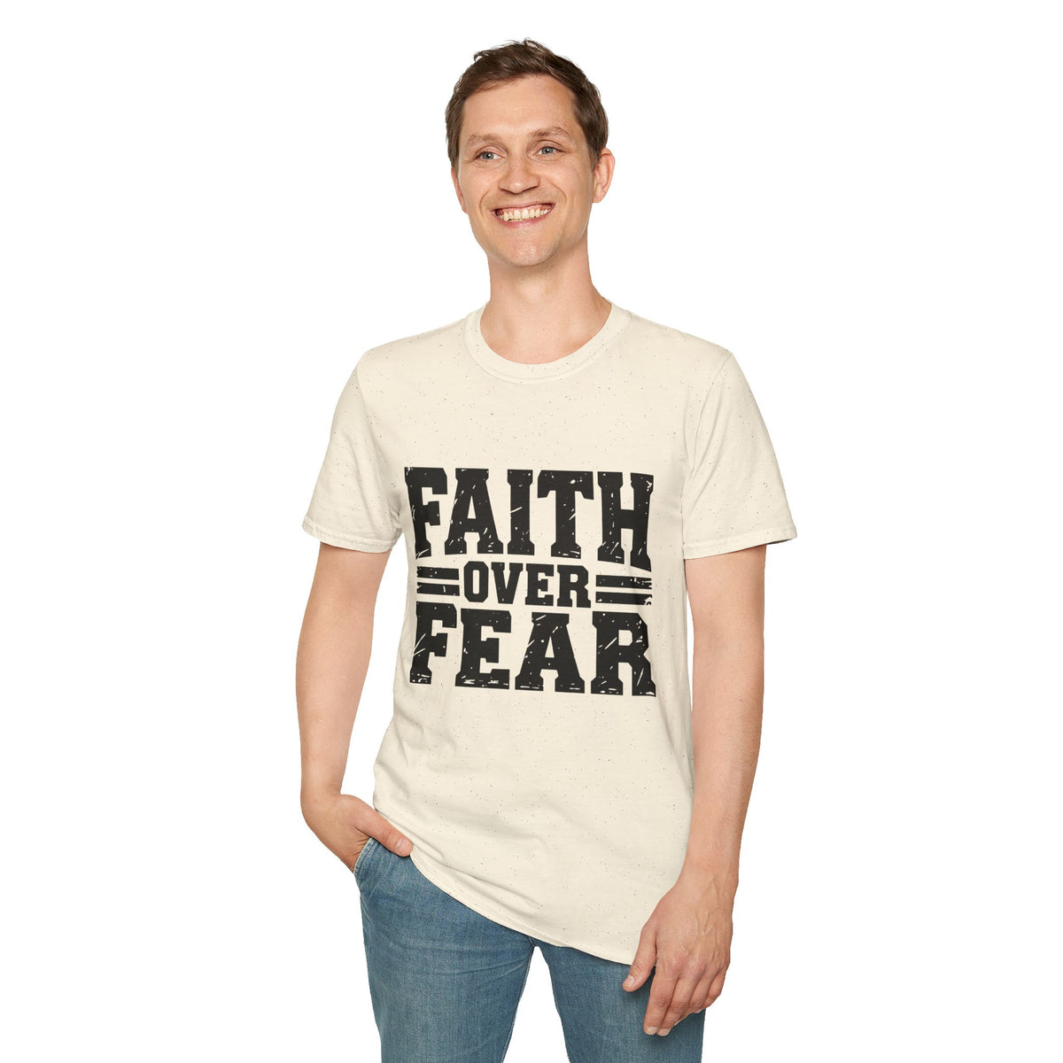 Faith Over Fear Men’s Christian T-Shirt – Inspirational Faith Tee