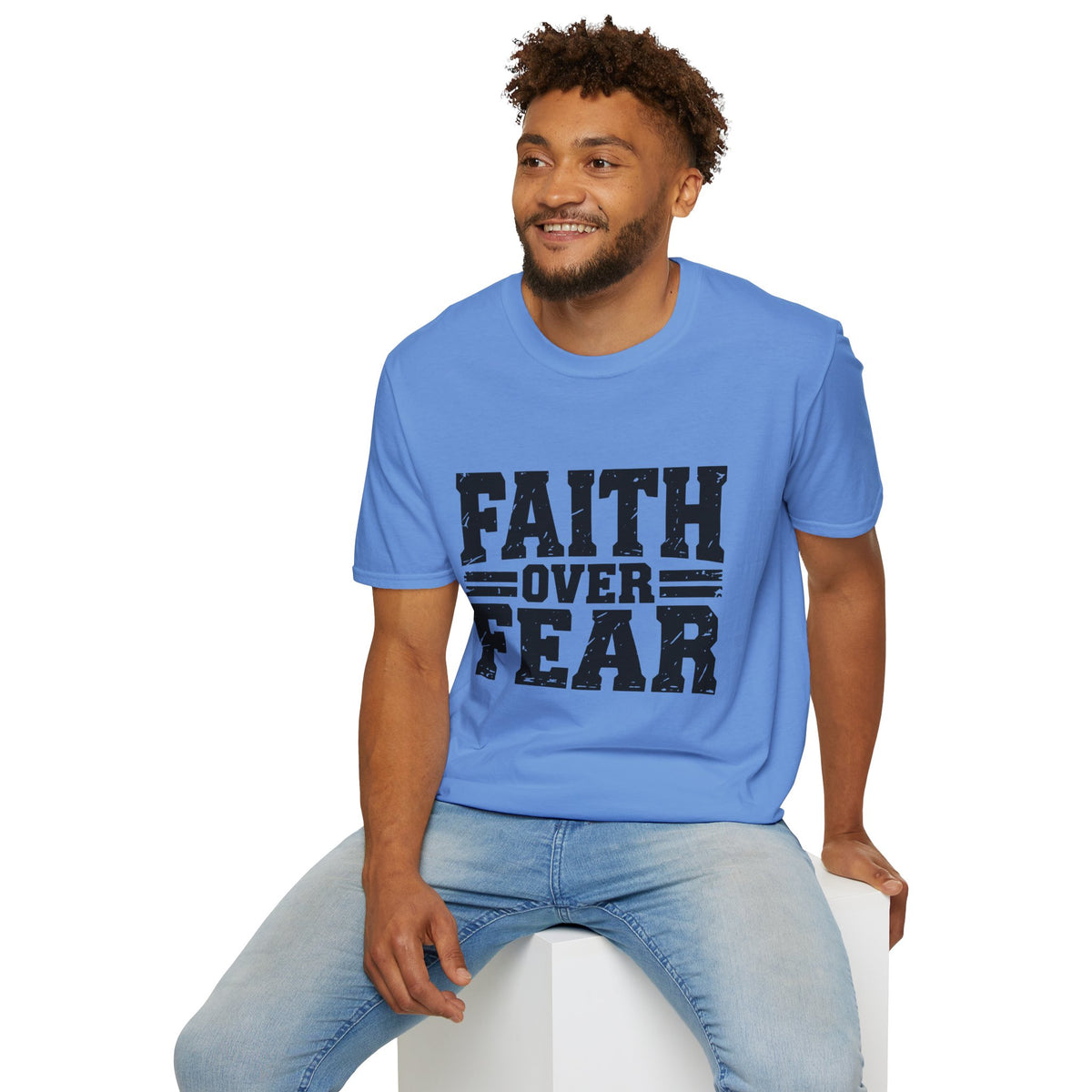Faith Over Fear Men’s Christian T-Shirt – Inspirational Faith Tee