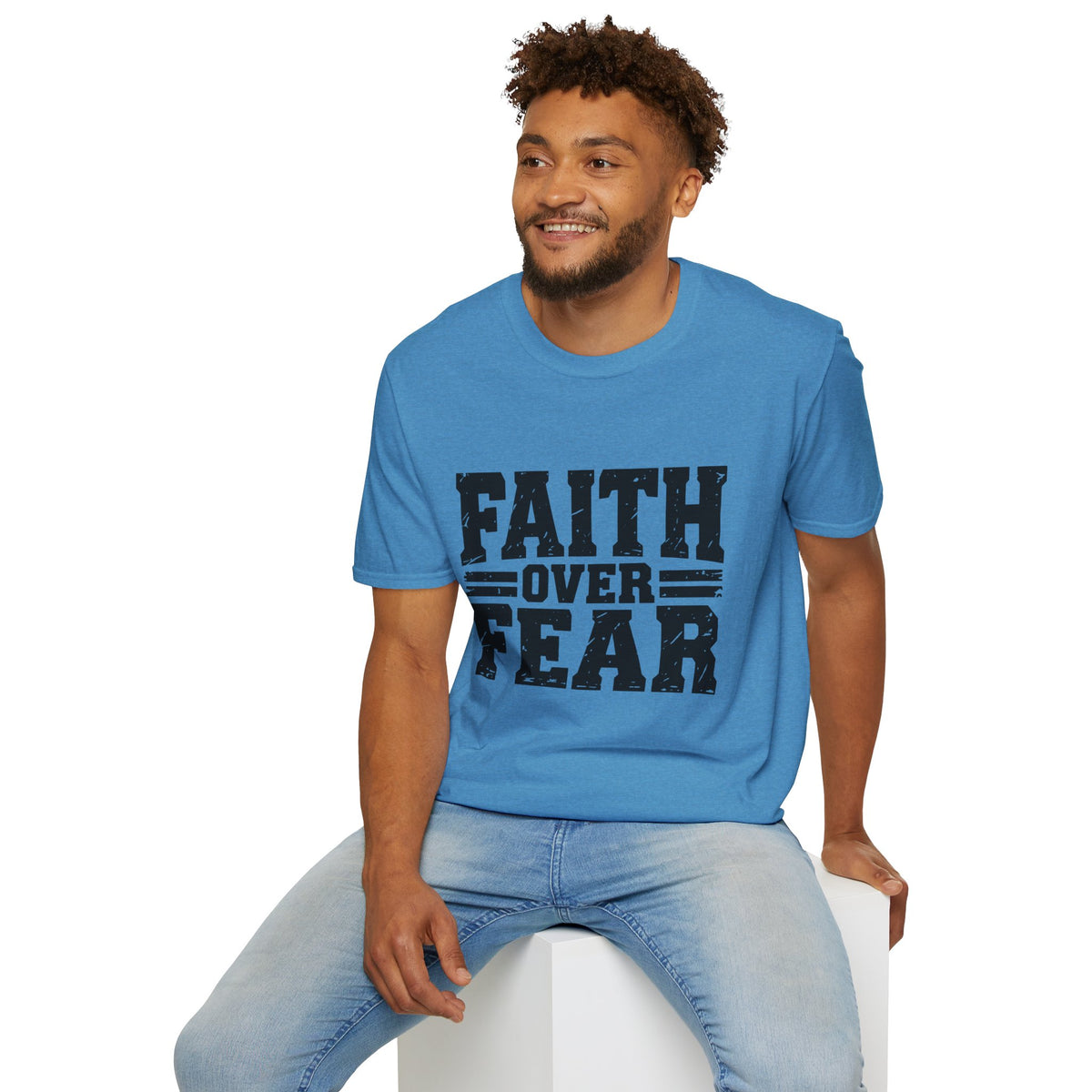 Faith Over Fear Men’s Christian T-Shirt – Inspirational Faith Tee
