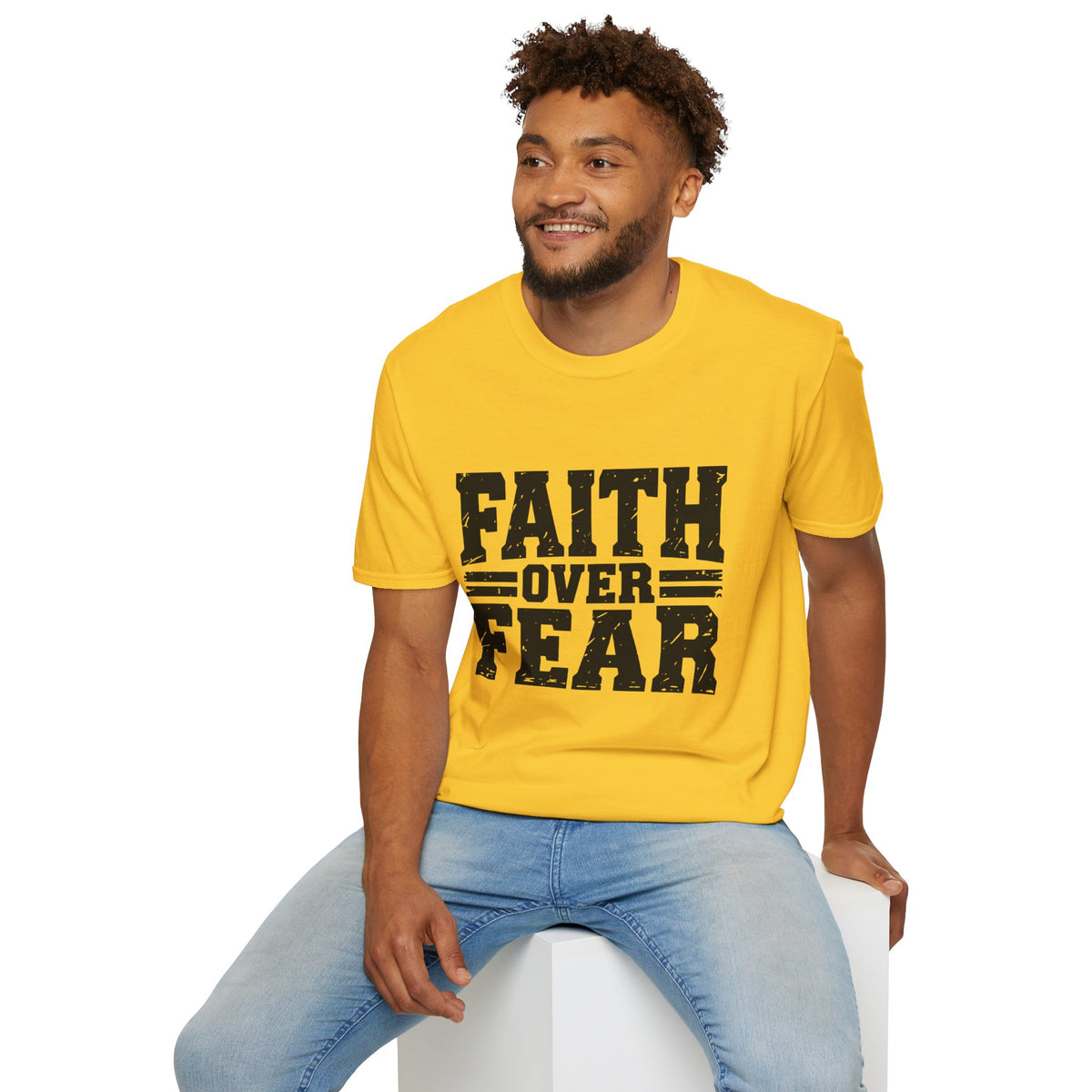Faith Over Fear Men’s Christian T-Shirt – Inspirational Faith Tee
