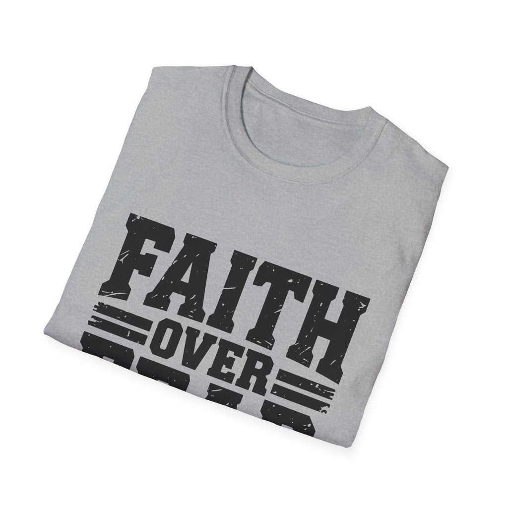 Faith Over Fear Men’s Christian T-Shirt – Inspirational Faith Tee