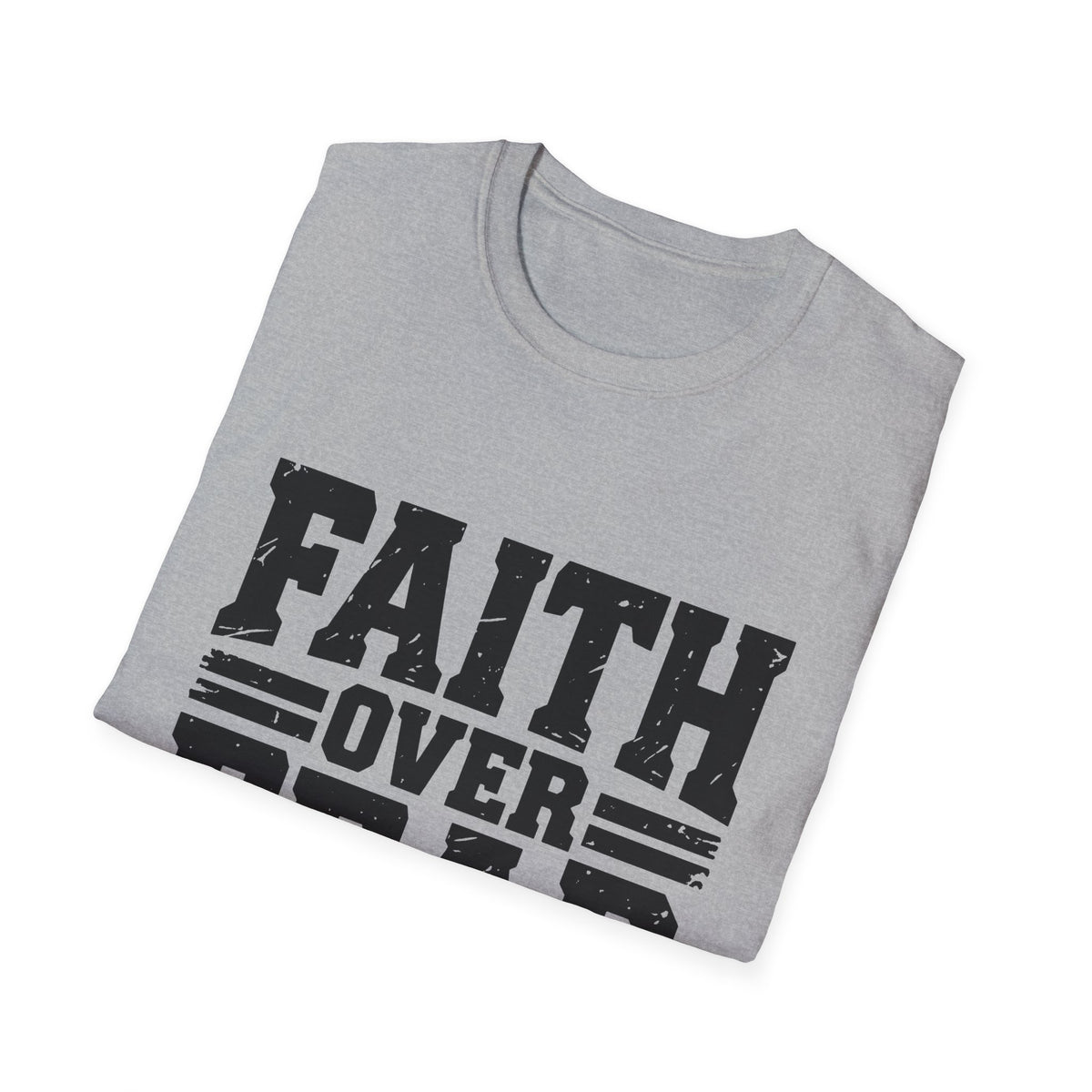 Faith Over Fear Men’s Christian T-Shirt – Inspirational Faith Tee