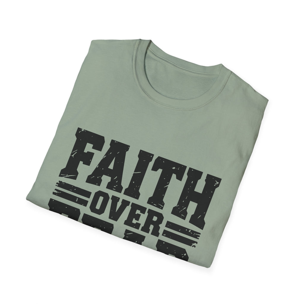 Faith Over Fear Men’s Christian T-Shirt – Inspirational Faith Tee