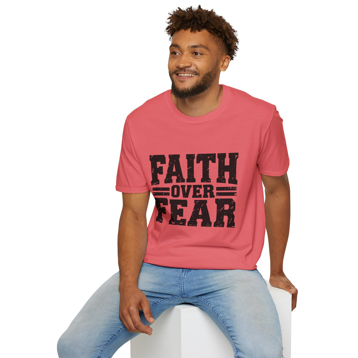 Faith Over Fear Men’s Christian T-Shirt – Inspirational Faith Tee