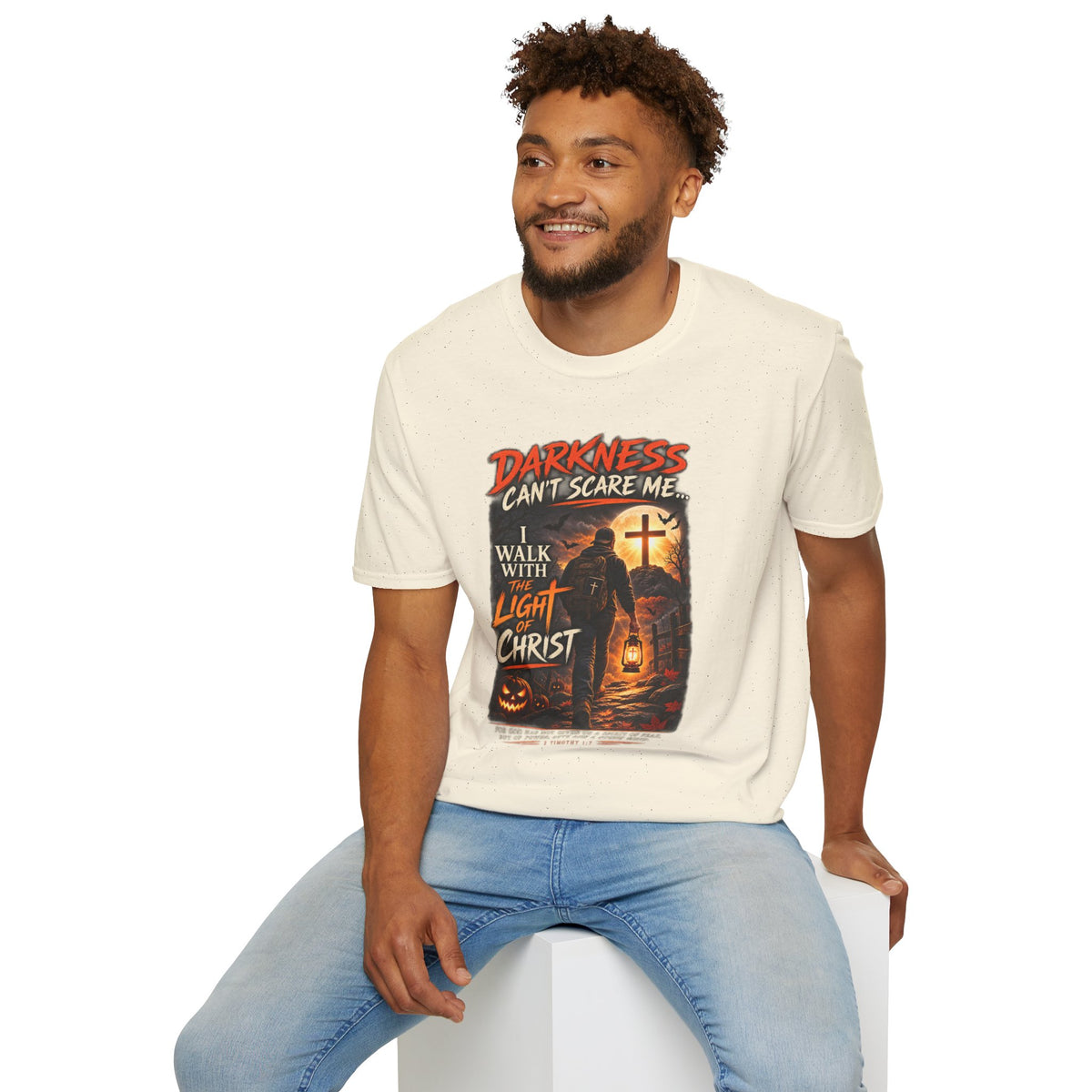 Darkness Can’t Scare Me – Light of Christ Christian Halloween T-Shirt