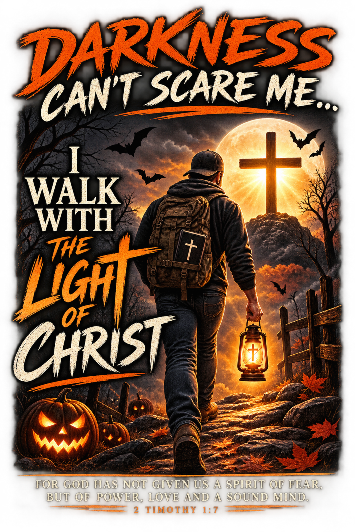 Darkness Can’t Scare Me – Light of Christ Christian Halloween T-Shirt
