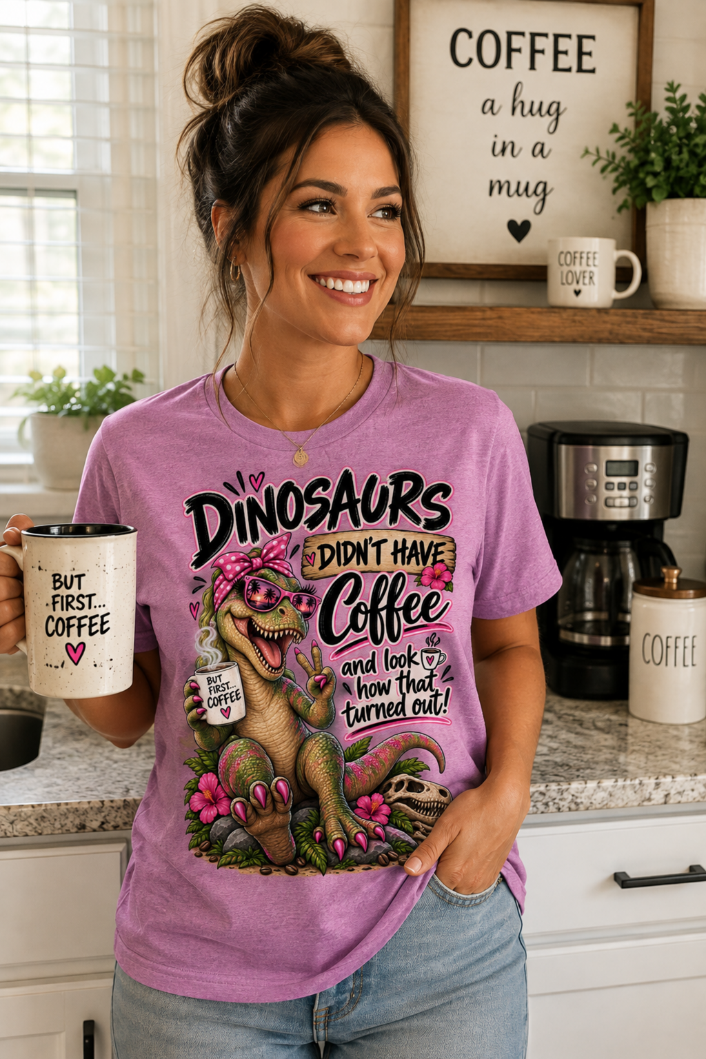 Dinasaurs Didn't Have Coffee - And We See How That Turned Out. T-Shirt