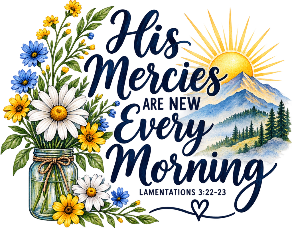 His Mercies Are New Christian T-Shirt | Lamentations 3:22-23