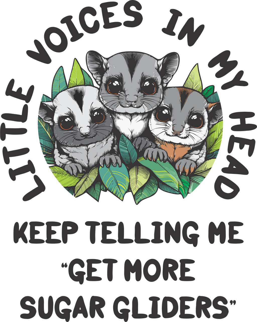 Little Voices in My Head Sugar Glider Shirt – Funny Sugar Glider T-Shirt