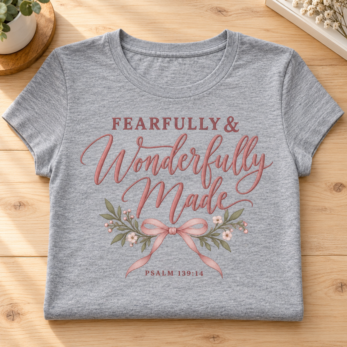 Fearfully and Wonderfully Made Shirt, Woman's Christian T=Shirt Psals 139:14, Faith Tee, Feminine Bible Verse Shirt