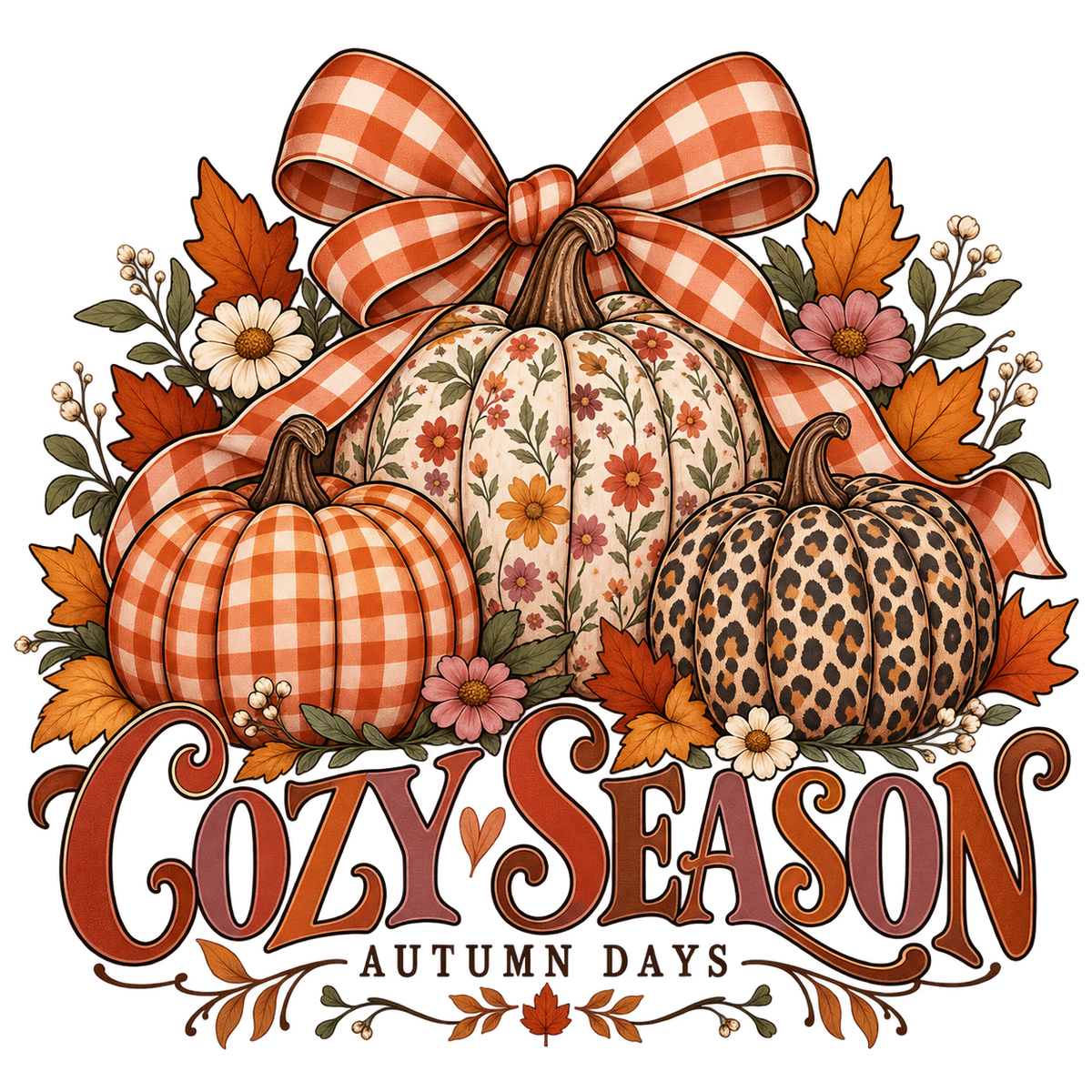 Cozy Season Women's Fall Pumpkin Graphic T-Shirt