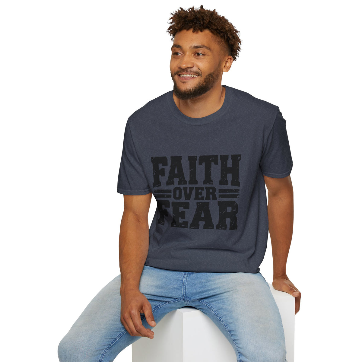 Faith Over Fear Men’s Christian T-Shirt – Inspirational Faith Tee