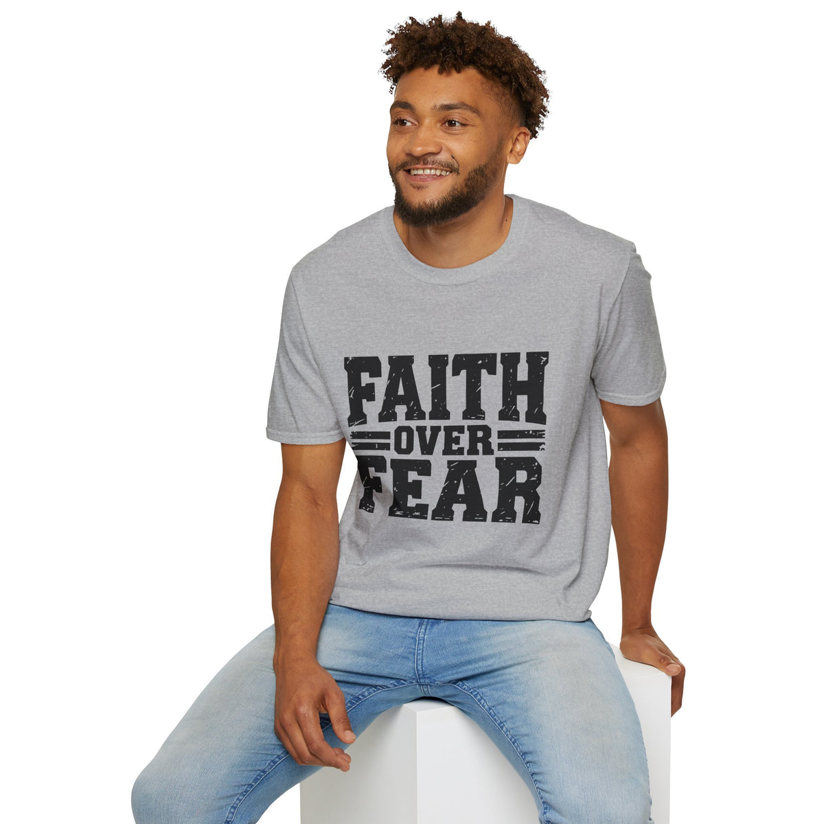Faith Over Fear Men’s Christian T-Shirt – Inspirational Faith Tee
