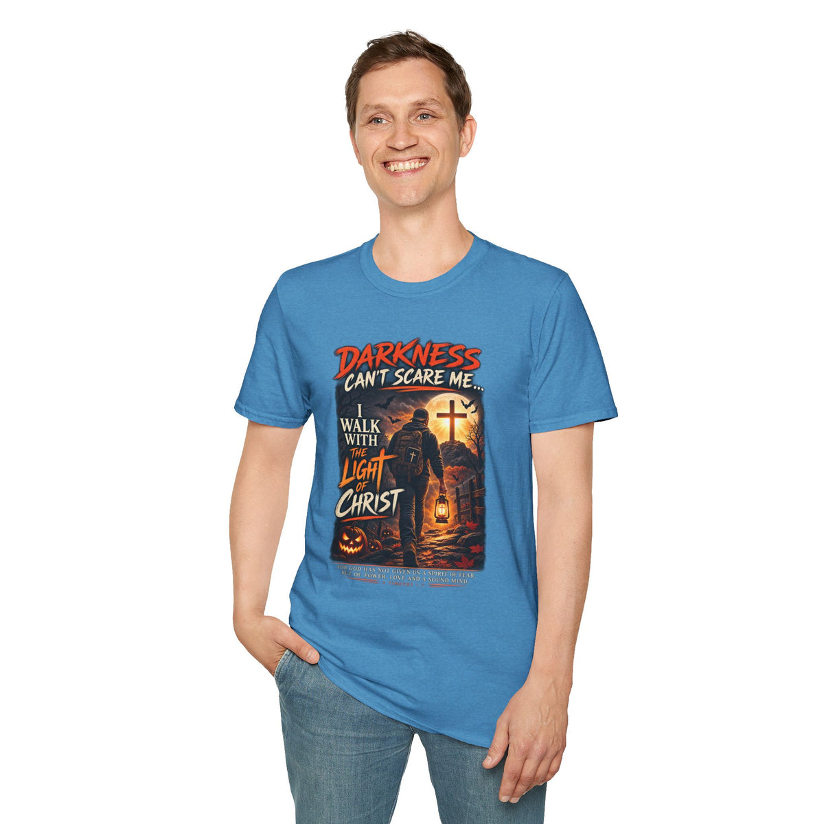 Darkness Can’t Scare Me – Light of Christ Christian Halloween T-Shirt