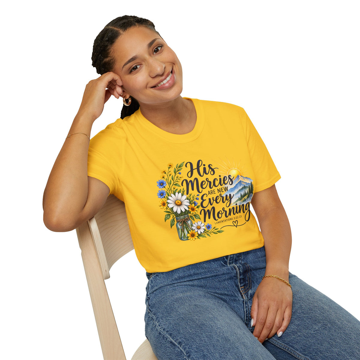 His Mercies Are New Christian T-Shirt | Lamentations 3:22-23