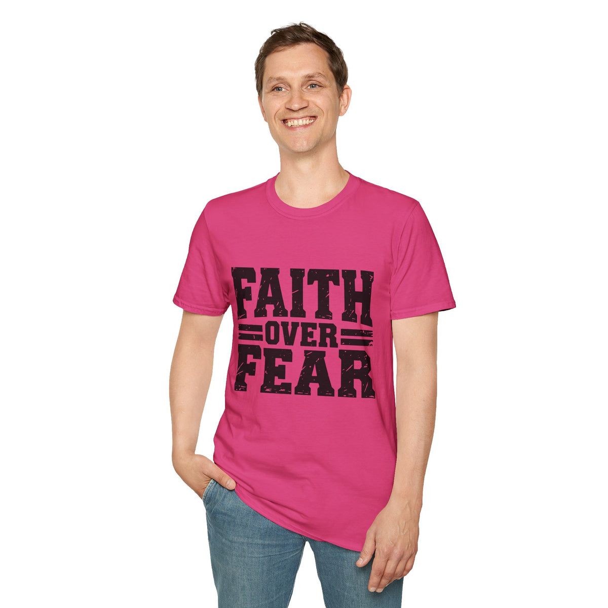 Faith Over Fear Men’s Christian T-Shirt – Inspirational Faith Tee