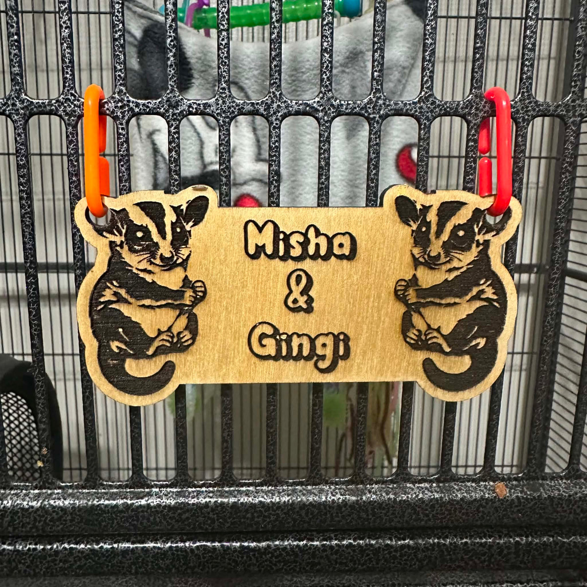 Sugar Glider Cage Name Plate